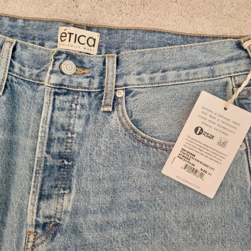 ETICA Stanton High Rise Relaxed Cuff Jeans For Women Atwood Blue Size 31 - Picture 3 of 3